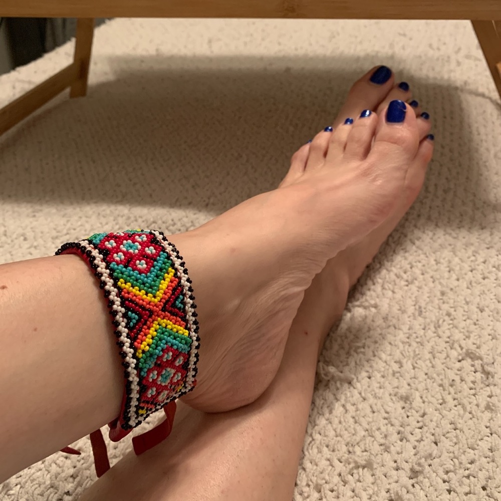 Handmade leather ankle bracelet